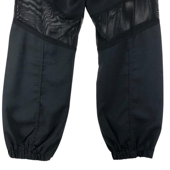 Mamo Womens Size 42 US 10 Pants Mesh Insert Jogger Front Zip Stretch Black - Picture 8 of 12